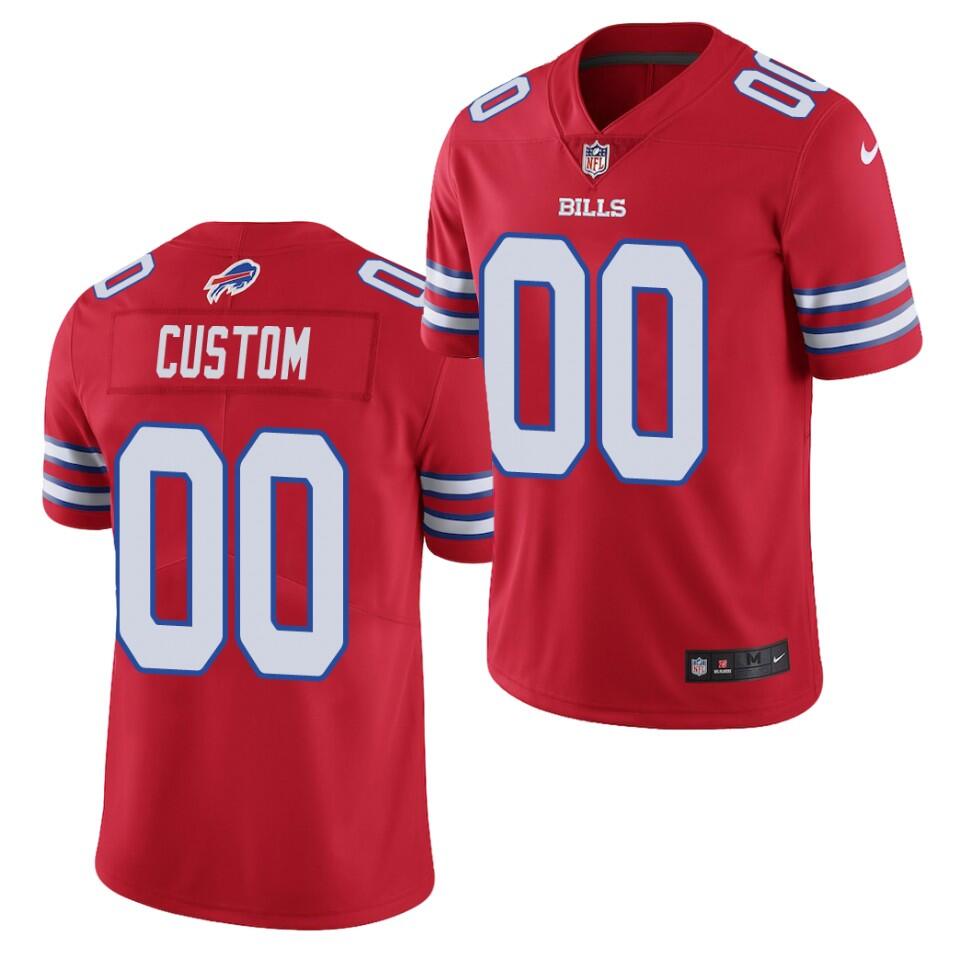 Men's Buffalo Bills Customized Red Vapor Untouchable Stitched Limited Jersey